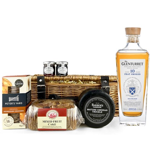 The Glenturret 10 Year Old Peat Smoked Single Malt Whisky 70cl Premium Gift Hamper – Luxury Food & Drink Hamper